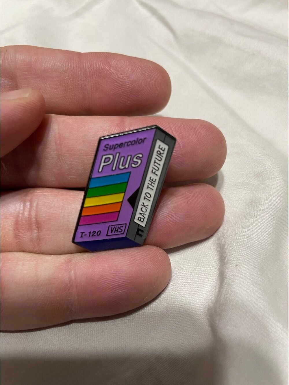 Back to the future cassette vhs enamel pin brooch